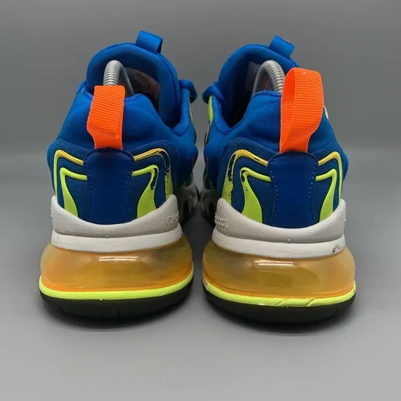 Nike Air Max 270 React Eng Blue Orange Running Shoes CD0113-401 Men's Sz 8.5