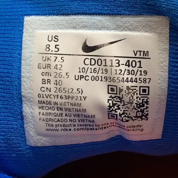 Nike Air Max 270 React Eng Blue Orange Running Shoes CD0113-401 Men's Sz 8.5