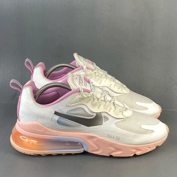 Nike Air Max 270 React Washed Coral sneaker athletic shoes womens size 9