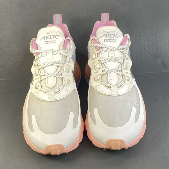 Nike Air Max 270 React Washed Coral sneaker athletic shoes womens size 9