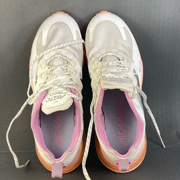 Nike Air Max 270 React Washed Coral sneaker athletic shoes womens size 9