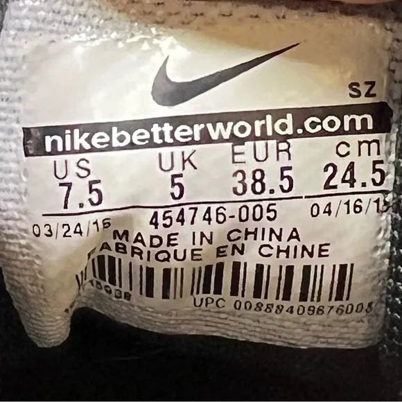 Nike Air Max 454746-005 Premium Black Metallic Hematite Women’s Sz 7.5 Running