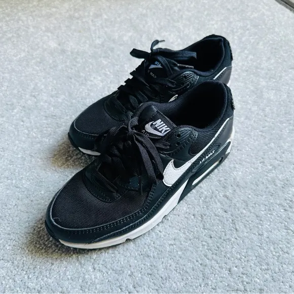NIKE AIR MAX 90 CASUAL SHOES DH8010-002 BLACK/WHITE