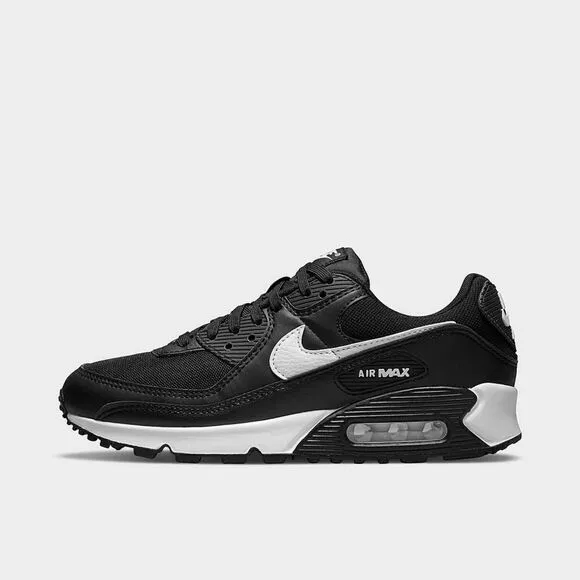 NIKE AIR MAX 90 CASUAL SHOES DH8010-002 BLACK/WHITE