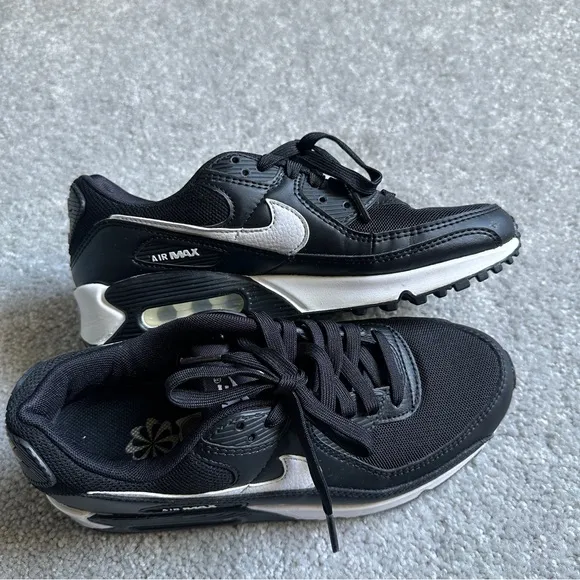 NIKE AIR MAX 90 CASUAL SHOES DH8010-002 BLACK/WHITE