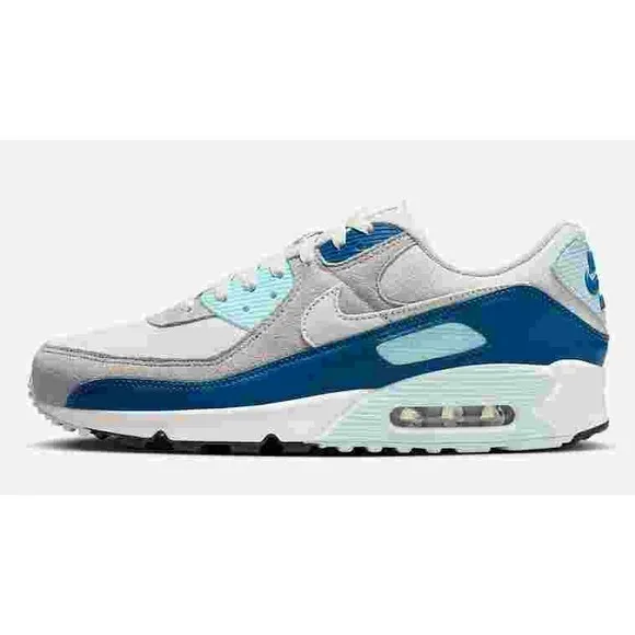 Nike Air Max 90 Sneakers Size 10 Glacier Blue &amp; Platinum White Mens