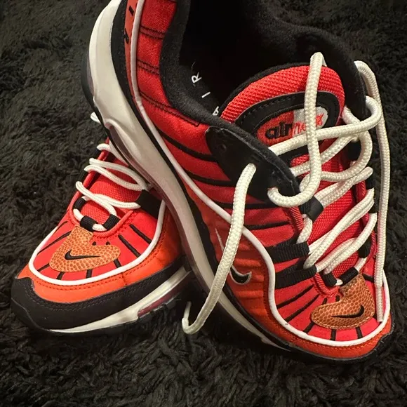 Nike Air Max 98 habanero red and black