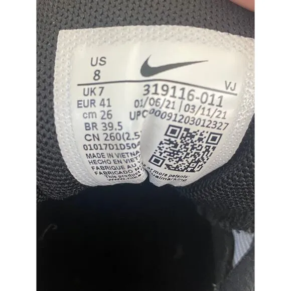 Nike Air Max Torch 3 Mens Size 8 Black White Athletic Running Shoes Sneakers