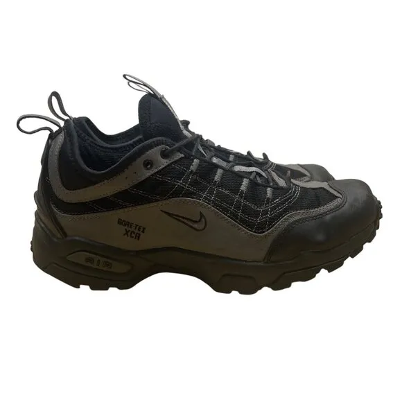 Nike Air Mens Black &amp; Gray Gore-Tex XCR Kahtoola Ice Grips Hiking Shoes Sz 12.5