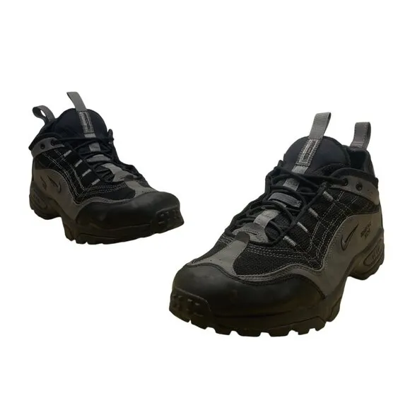 Nike Air Mens Black &amp; Gray Gore-Tex XCR Kahtoola Ice Grips Hiking Shoes Sz 12.5
