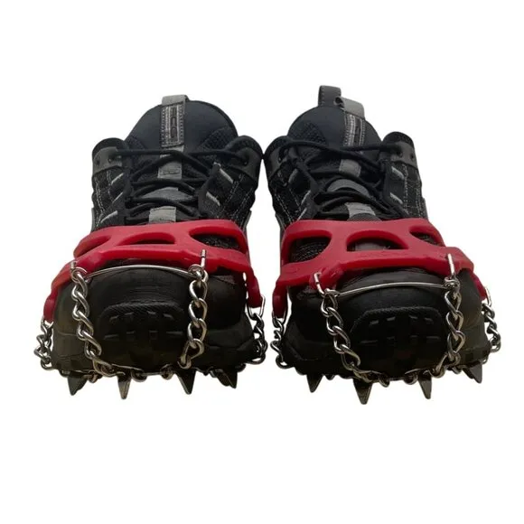 Nike Air Mens Black &amp; Gray Gore-Tex XCR Kahtoola Ice Grips Hiking Shoes Sz 12.5