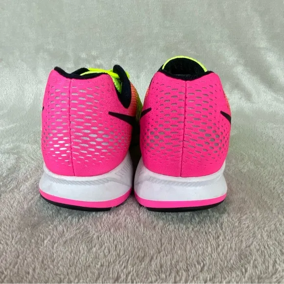 Nike Air Zoom Pegasu 33 Mens Running Shoes Size 9 Yellow Pink Sneakers NEW