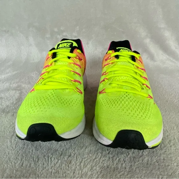 Nike Air Zoom Pegasu 33 Mens Running Shoes Size 9 Yellow Pink Sneakers NEW