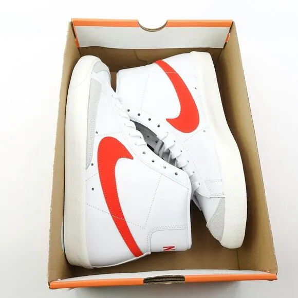 Nike Blazer Mid 77 Womens Size 12 White Habanero Red Sail CZ1055 101 Mens 10.5