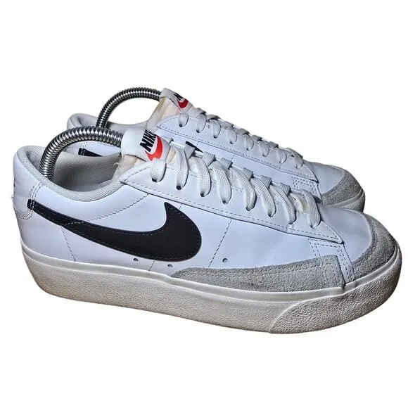Nike Blazer Platform Low Women's Shoes Size 9 Eu 40.5 White Black Excellent