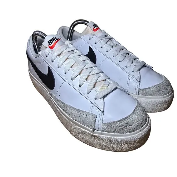Nike Blazer Platform Low Women's Shoes Size 9 Eu 40.5 White Black Excellent