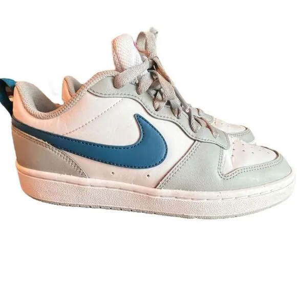 Nike Court Borough Low 2 Smoke Grey Kids Tennis Shoes, Size 4.5Y