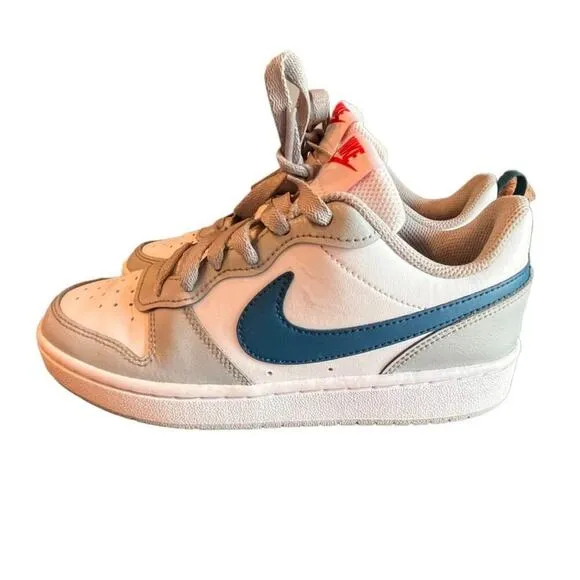 Nike Court Borough Low 2 Smoke Grey Kids Tennis Shoes, Size 4.5Y
