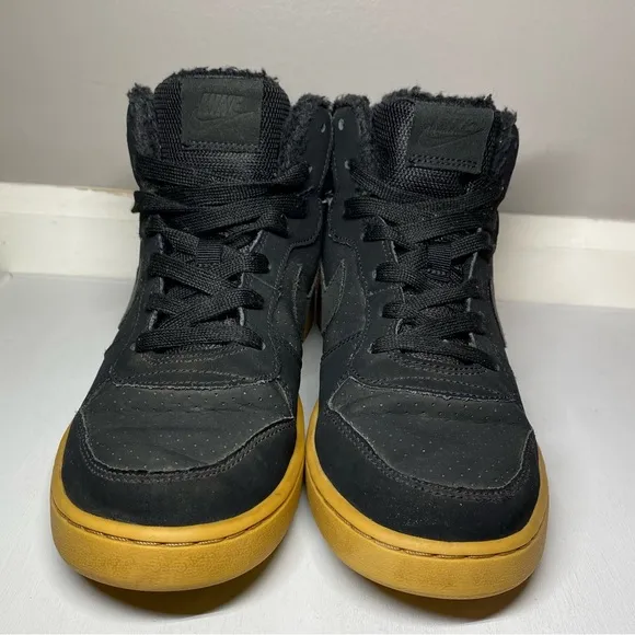 Nike Court Borough Mid Winter GS Shoes Youth 6.5 Black Gum Sneakers AA3458-002