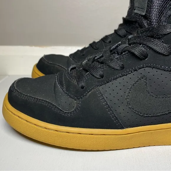 Nike Court Borough Mid Winter GS Shoes Youth 6.5 Black Gum Sneakers AA3458-002