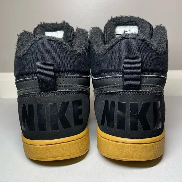 Nike Court Borough Mid Winter GS Shoes Youth 6.5 Black Gum Sneakers AA3458-002