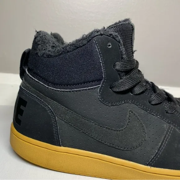 Nike Court Borough Mid Winter GS Shoes Youth 6.5 Black Gum Sneakers AA3458-002