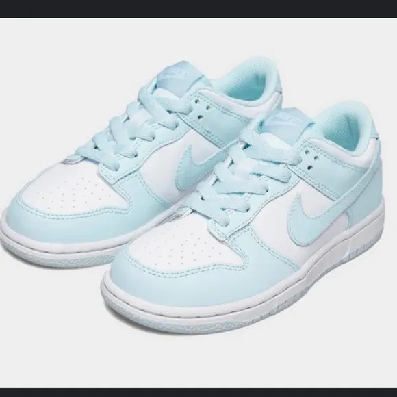 Nike Dunk Low Kids Sneakers - Light Blue and White