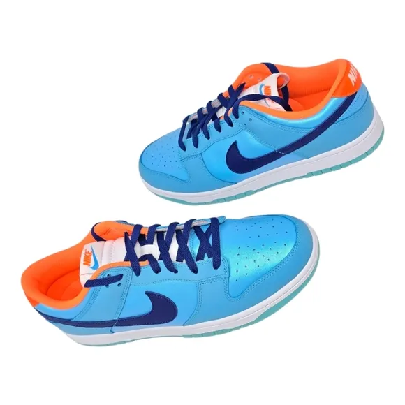 Nike Dunk Low Men's Size's Baltic Blue Deep Royal Blue Total Orange HQ1538 416