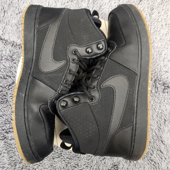 Nike Ebernon Mid Winter Black Gum Mens Size 9.5 Athletic Leather Shoes Sneakers