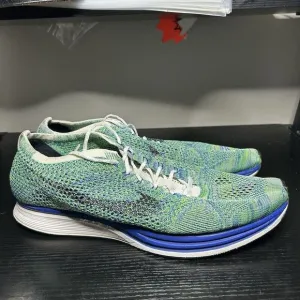 Nike Flyknit Racer Tranquil Teal Blue Running Shoes 526628-104 Men’s Size 13