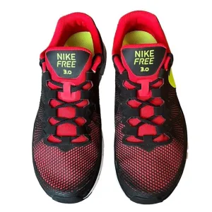 Nike Free 3.0 Black Red Running Shoes Mens 10 UK 9 EU 44