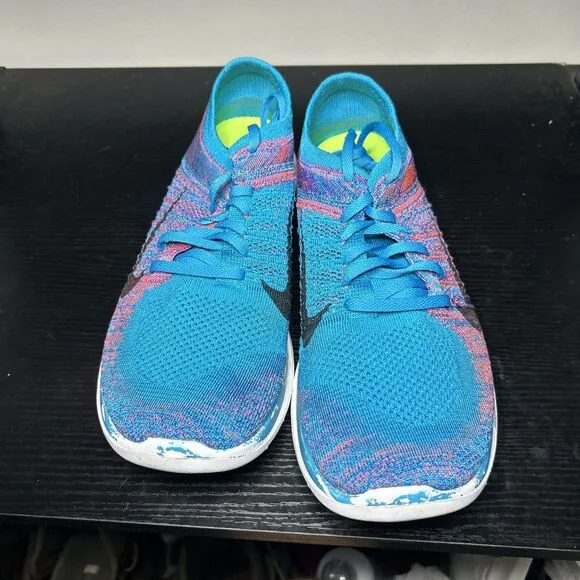 Nike Free 4.0 Flyknit Men's Size 13 Running Shoes Blue Lagoon Crimson