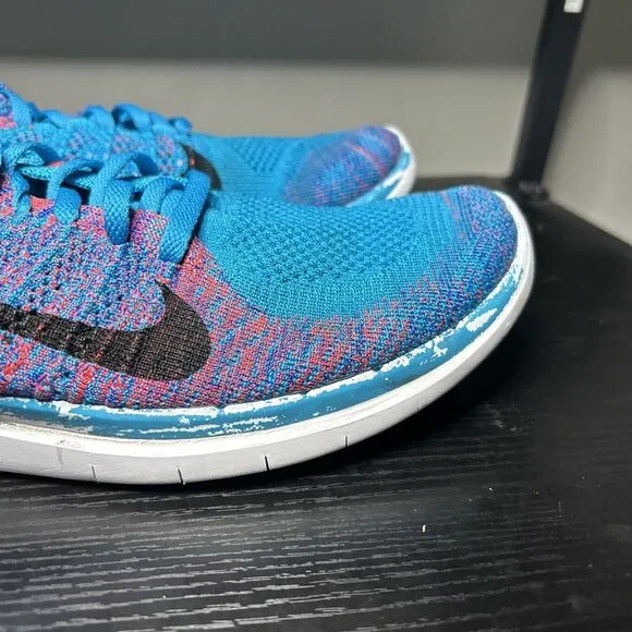 Nike Free 4.0 Flyknit Men's Size 13 Running Shoes Blue Lagoon Crimson