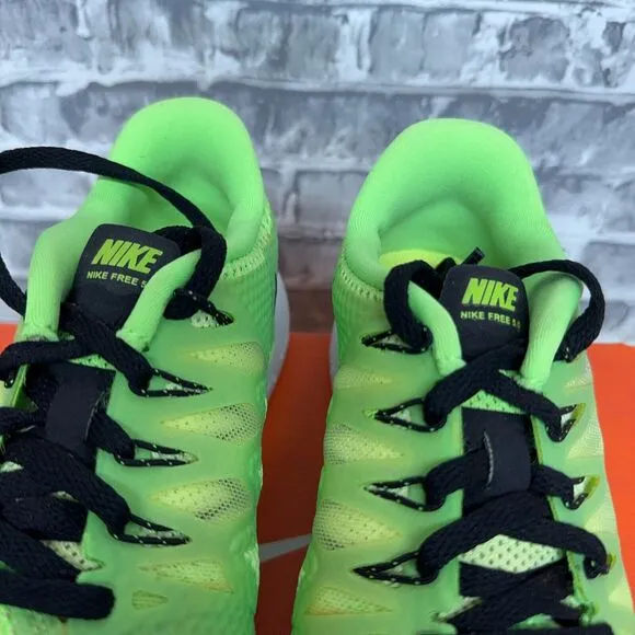 Nike Free 5.0 Flash Lime Green Black‎ Running Shoes 642199-304 Womens Size 7 New
