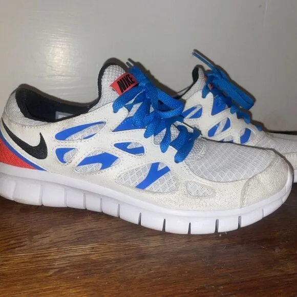 Nike Free Run 2 White Photo Blue Orange‎ men's 8