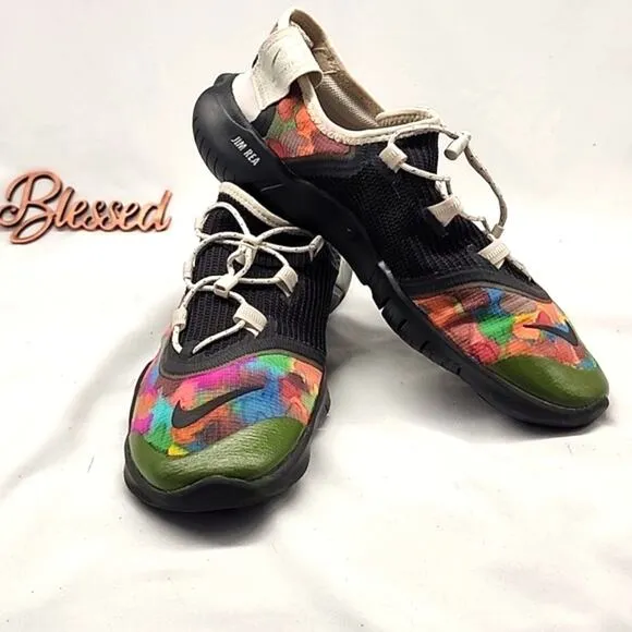 ●NIKE FREE●CUSTOMIZED CAMO TYPE 5.O JIM REA LOCK LACES MENS 10.5 GOOD SOLE☆GUC☆