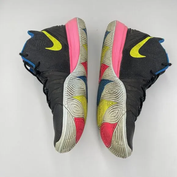 Nike Kyrie 5 Just Do It MENS SIZE 8 AO2918-003 Black Multi Neon Pink Blue Yellow