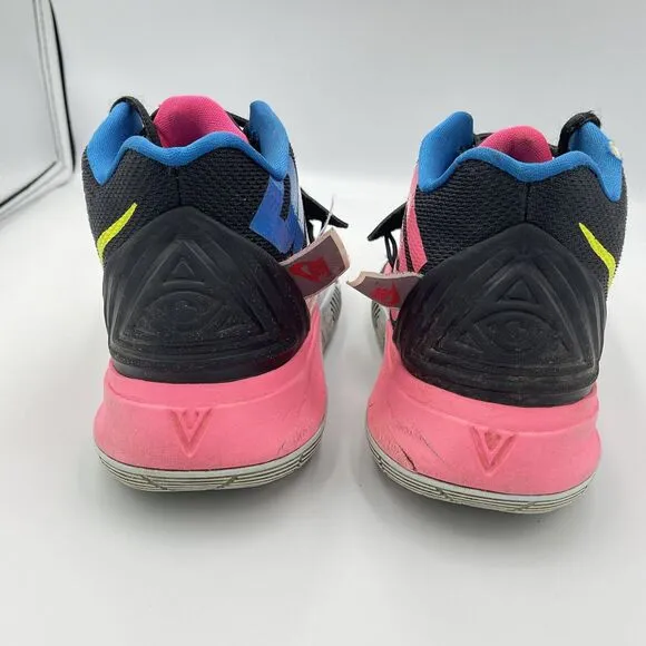 Nike Kyrie 5 Just Do It MENS SIZE 8 AO2918-003 Black Multi Neon Pink Blue Yellow