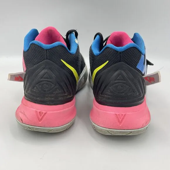 Nike Kyrie 5 Just Do It MENS SIZE 8 AO2918-003 Black Multi Neon Pink Blue Yellow