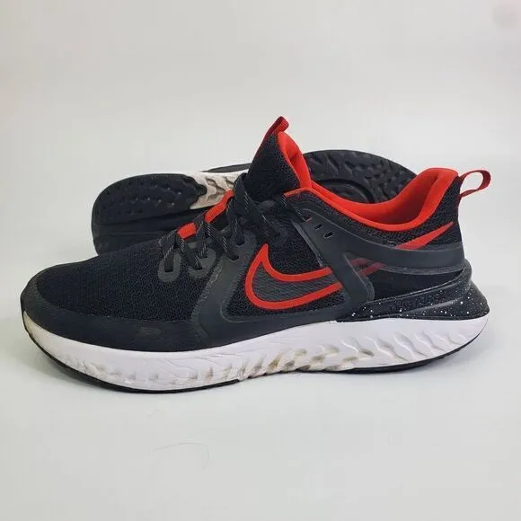 Nike Legend React 3 Men Black University Red Running Shoes AT1368 005 Size 12