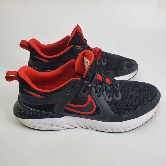 Nike Legend React 3 Men Black University Red Running Shoes AT1368 005 Size 12