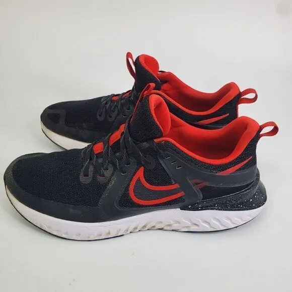 Nike Legend React 3 Men Black University Red Running Shoes AT1368 005 Size 12