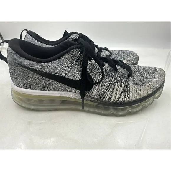 Nike Men’s Air Max Flyknit Running Shoes White Black Oreo 620469-102 Size 8