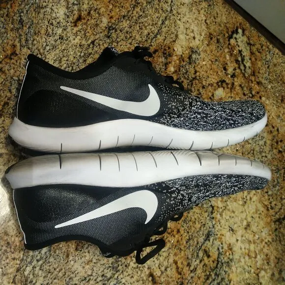 Nike Mens Flex Oreo 908983-001 Black White Running Shoes Sneakers US 11.5