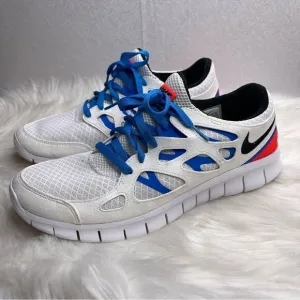 Nike Mens’s Free Run 2 White/Photo Blue Running Shoes 11.5