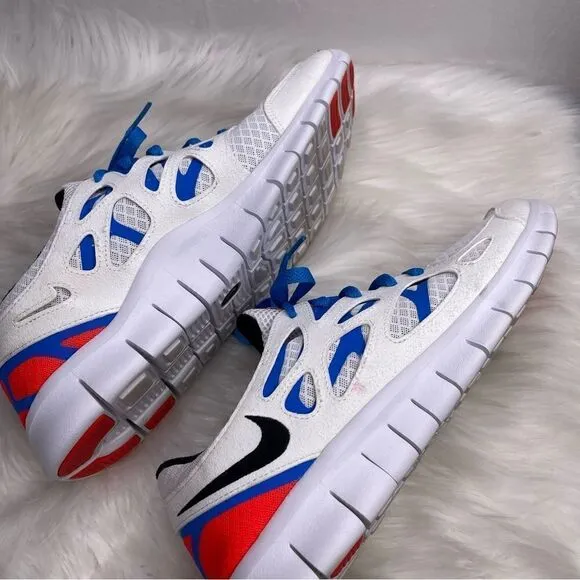 Nike Mens’s Free Run 2 White/Photo Blue Running Shoes 11.5