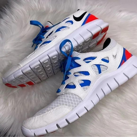 Nike Mens’s Free Run 2 White/Photo Blue Running Shoes 11.5