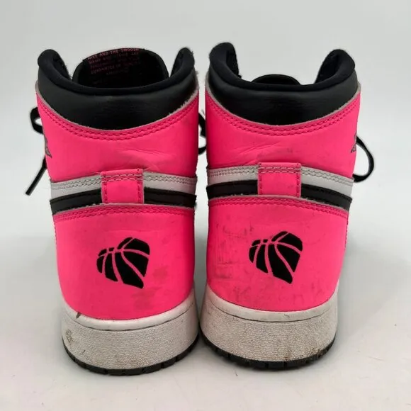 Nike Pink and Black Air Jordan Sneakers | Size 7Y
