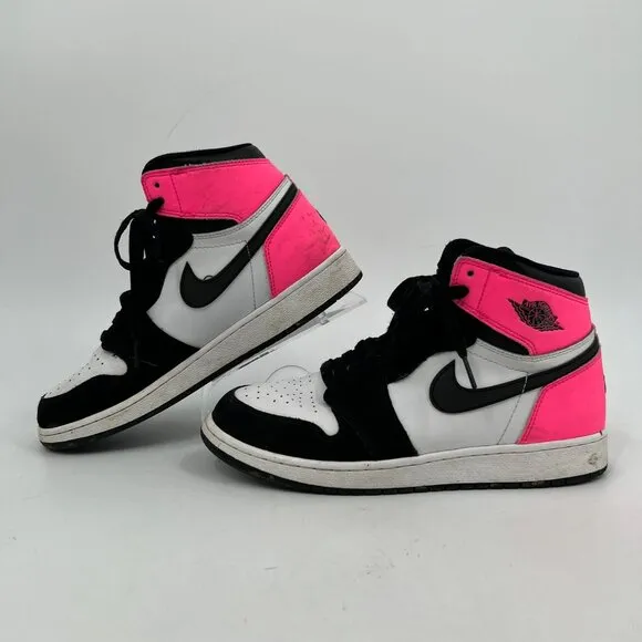 Nike Pink and Black Air Jordan Sneakers | Size 7Y