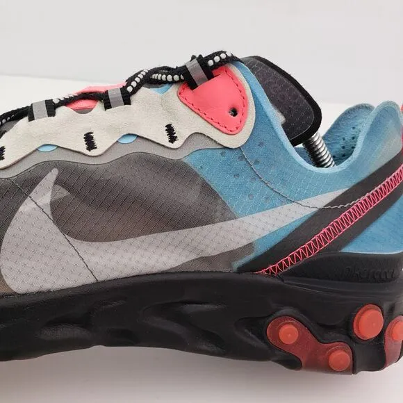 Nike React Element 87 Mens Size 11 Black Cool Gray Blue Running Sneaker Shoes